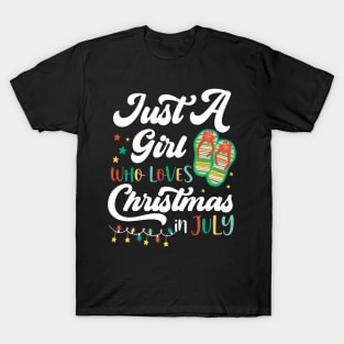 Just A Girl Who Loves Christmas In Jully Summer Beach Women T-Shirt